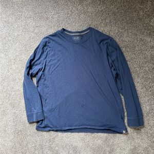 Eddie Bauer Long-Sleeve Crewneck Shirt - Navy Blue